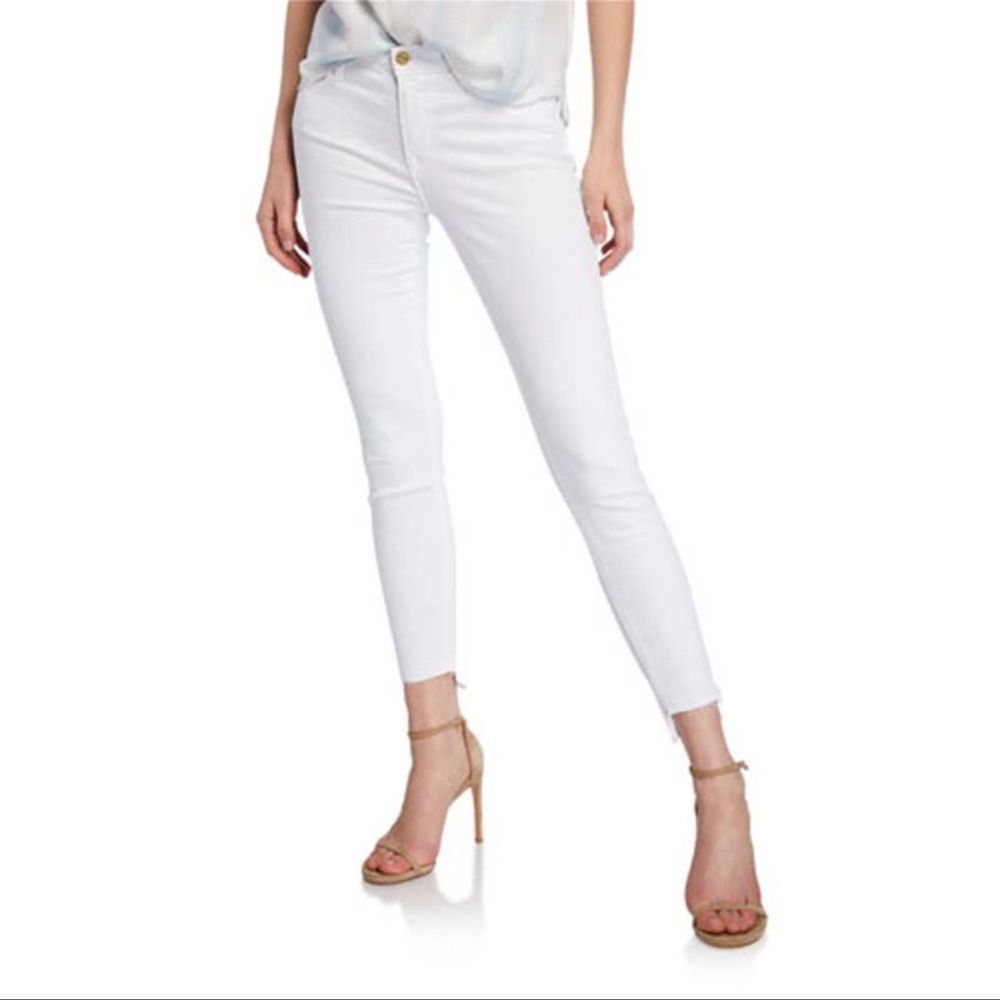 Agoldie Minimalist White Sophie High Rise Skinny Ankle White Jeans Size 27